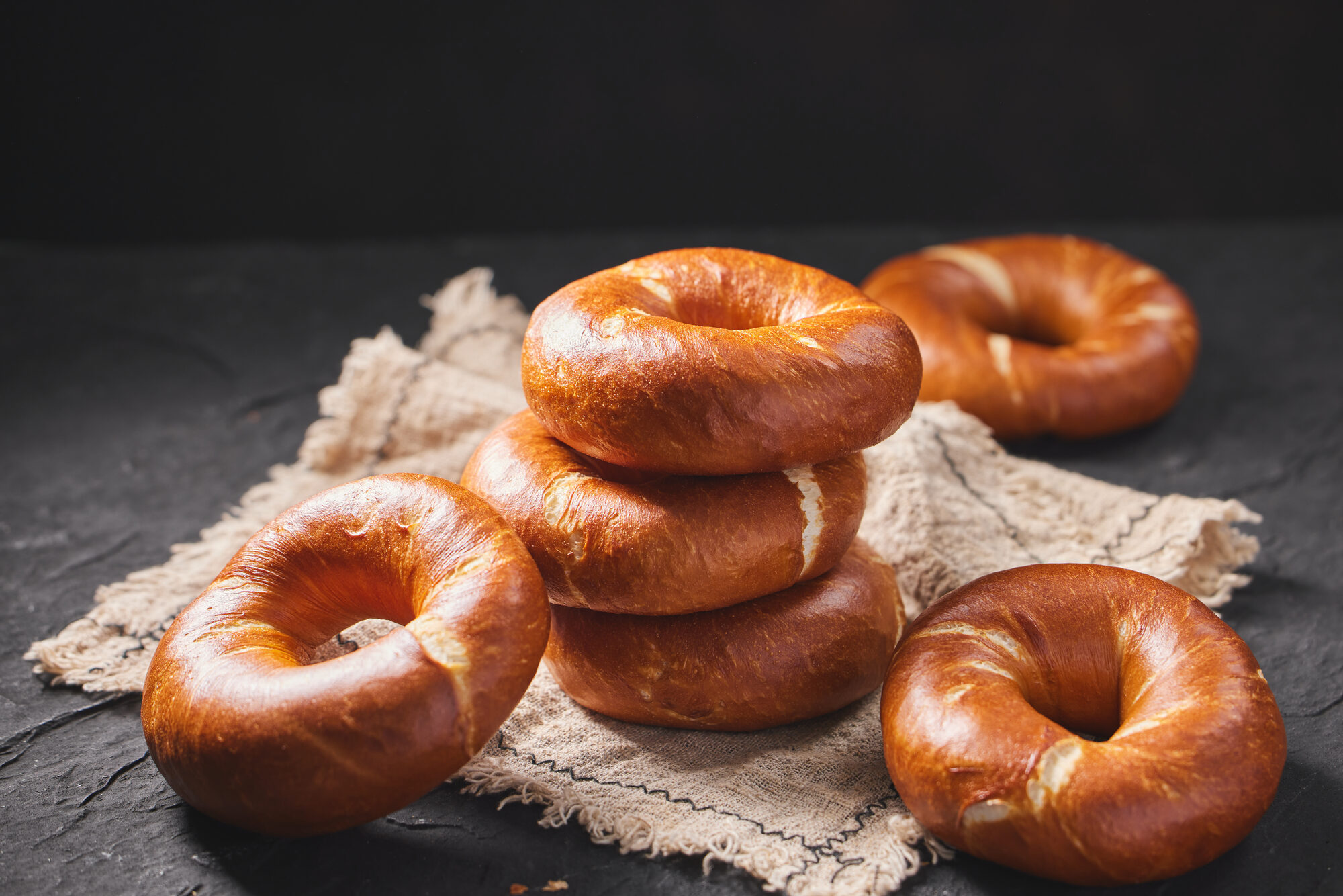 Sourdough pretzel bagels